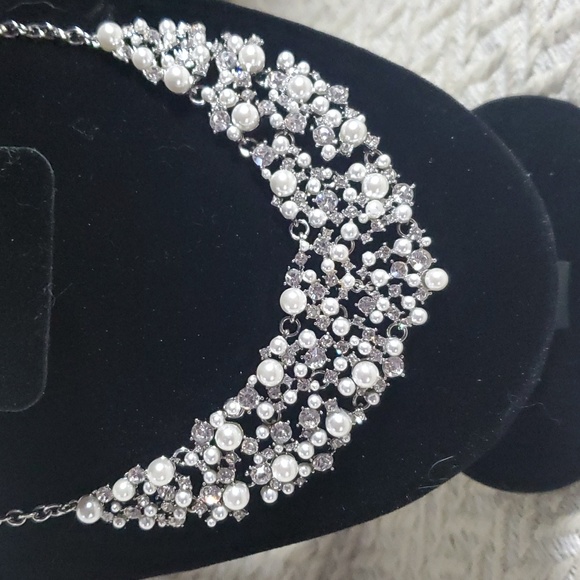 I.N.C. International Concepts Faux Pearl and Crystal Cluster Necklace - Picture 2 of 5